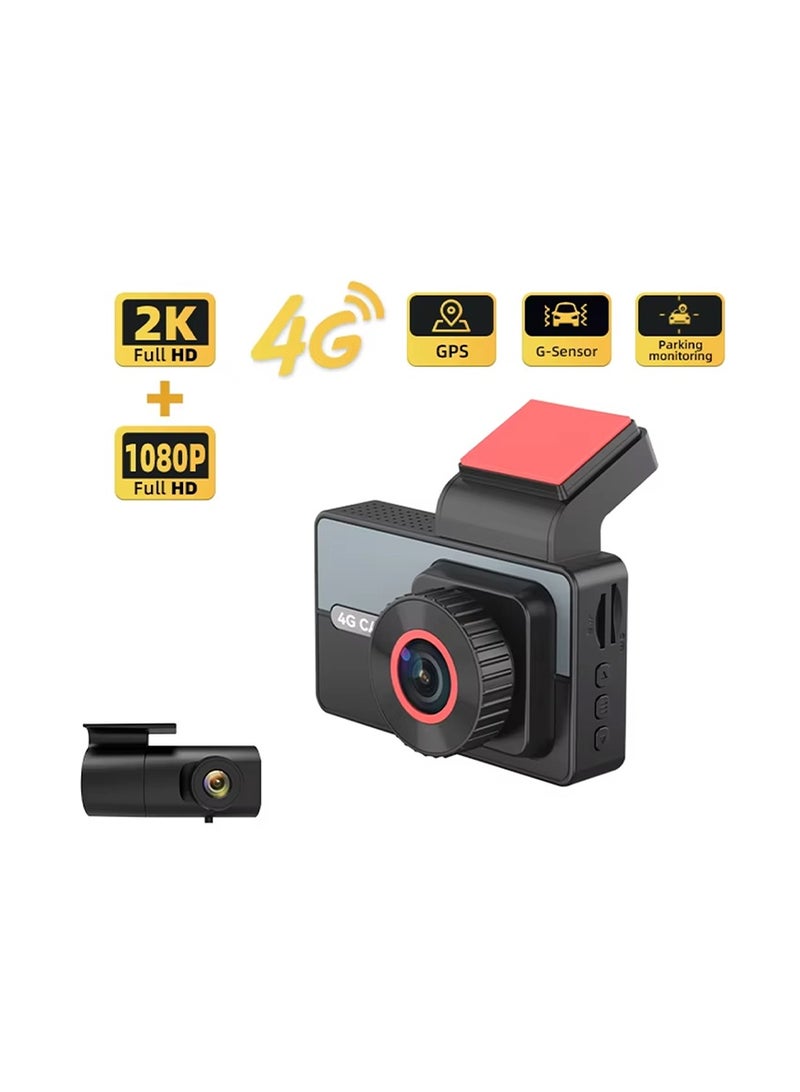 MR.SMART 4G Car DVR Dash Cam, 2K Front and 1080P Rear Camera, F1.6 Large Aperture, GPS, G-Sensor, Parking Monitoring, Dual Lens Dashboard Camera System - Image 4